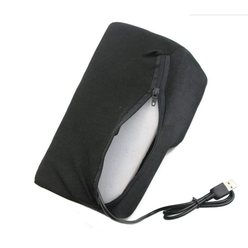 Black Big Enter Key with open zipper for removing of outer cover from the inner sponge and usb cable for washing on a white background