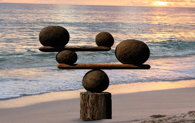 Rocks at the beach symbolising balance