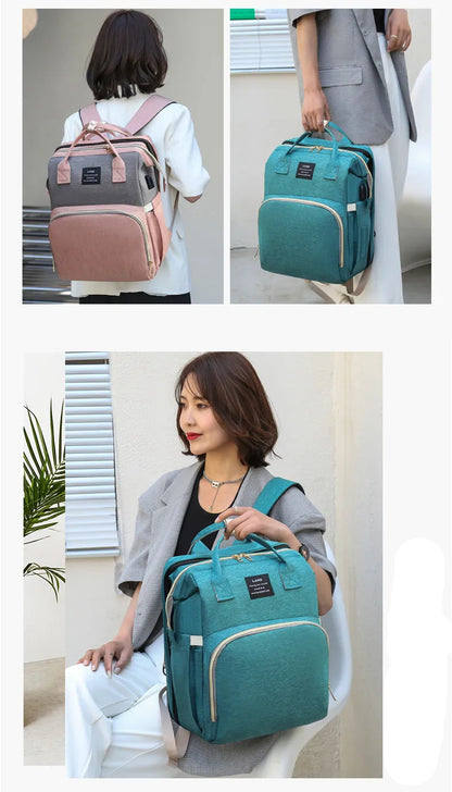 Baby Diaper Bag with Crib