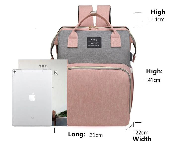 Baby Diaper Bag with Crib