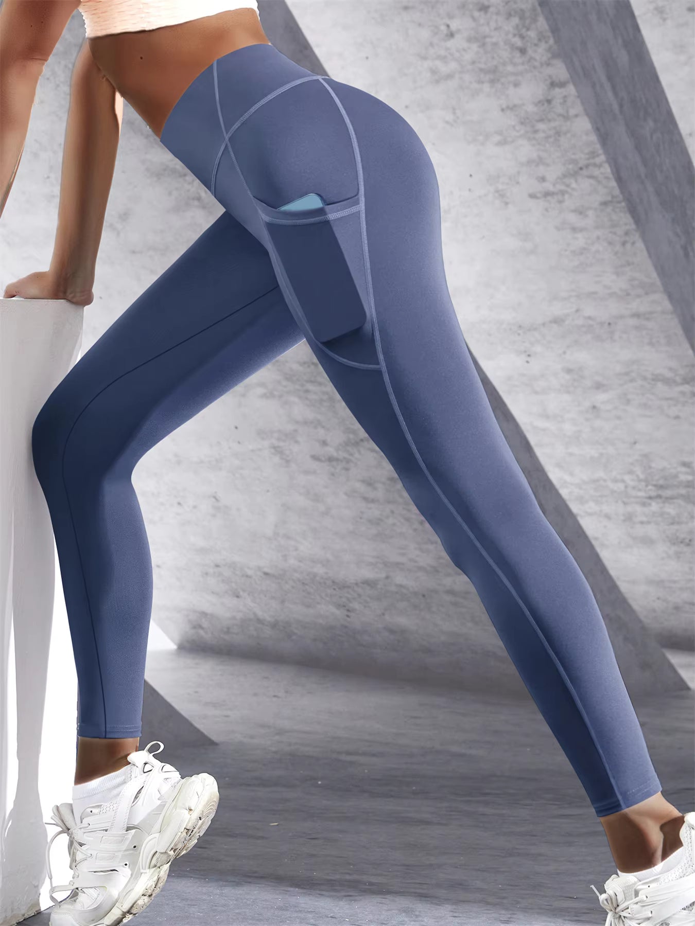 Woman's High Waist Side pocket Leggings - JoyClik