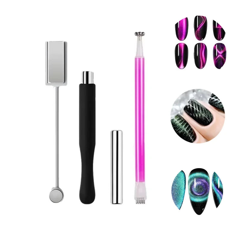 4Pcs Cat Eye Magnetic Nail Art Set