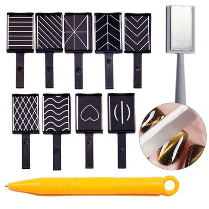 11 Pcs Cat Eye Nail Art Magnet Set