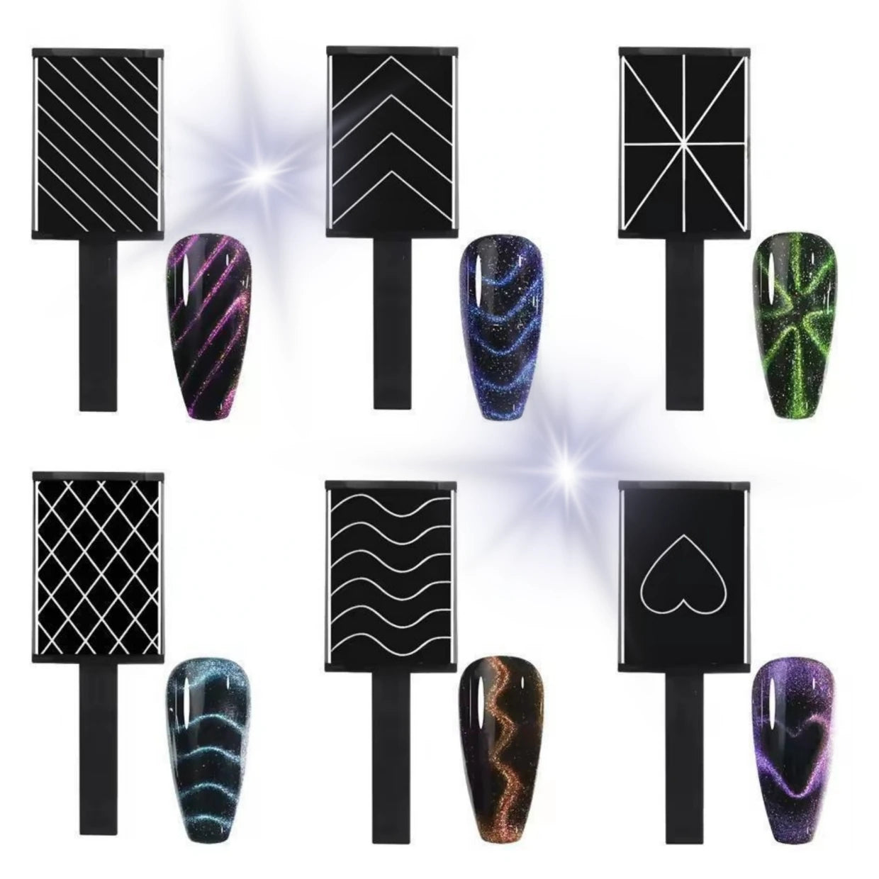 11 Pcs Cat Eye Nail Art Magnet Set