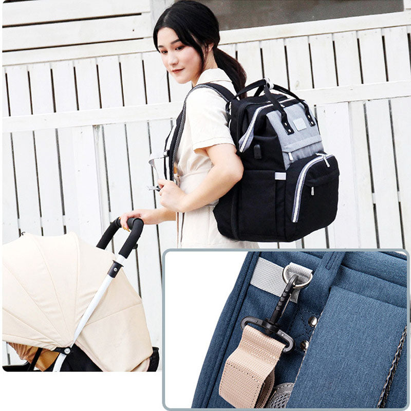 Baby Diaper Backpack with Mosquito Net and Crib - JoyClik