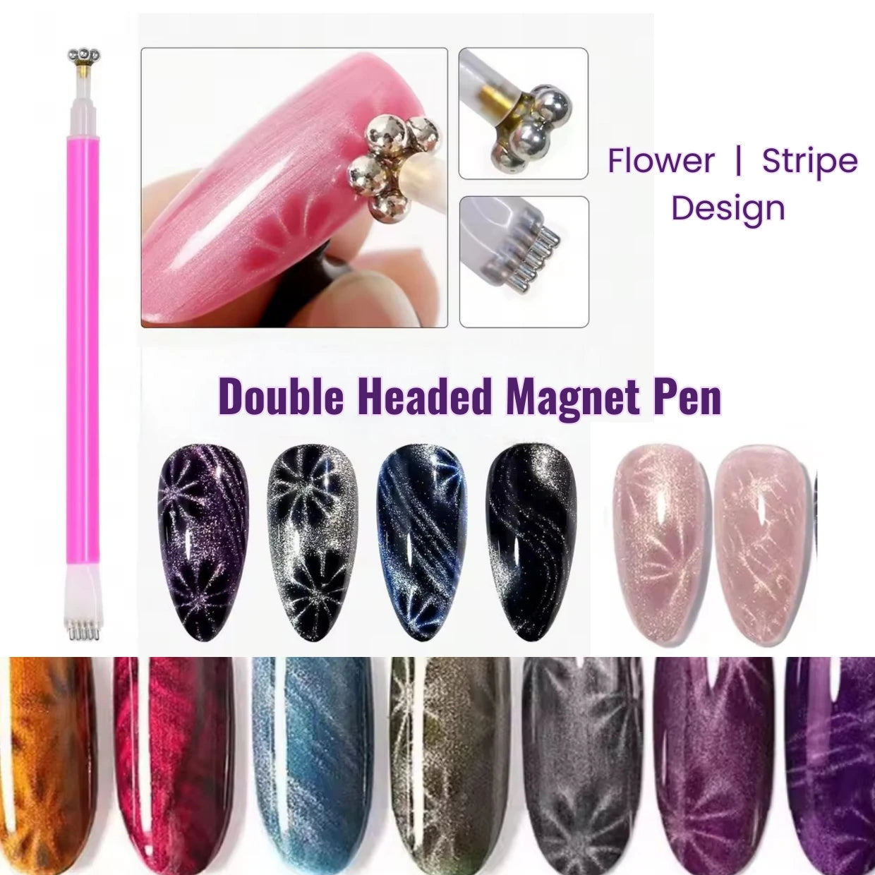 4Pcs Cat Eye Magnetic Nail Art Set