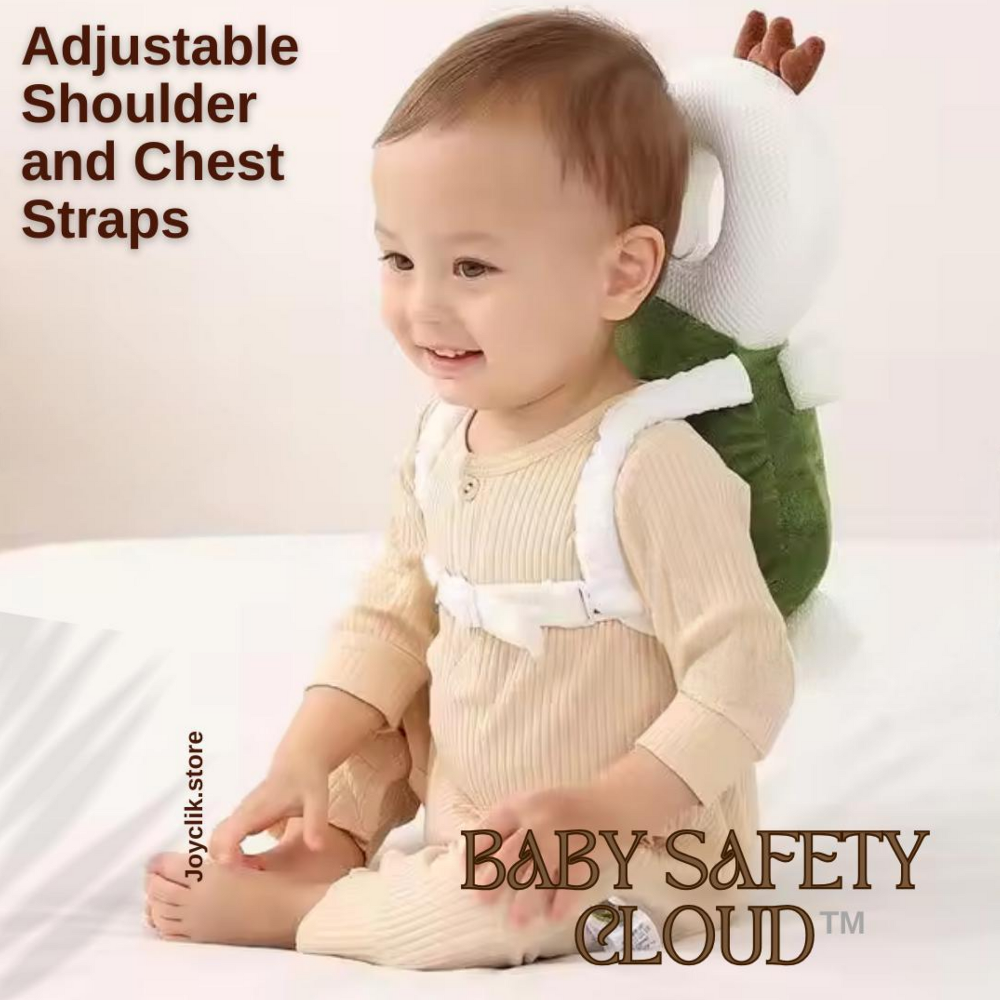 Baby Safety Cloud™ - Soft, Adjustable & Adorable Baby Head Protector - JoyClik