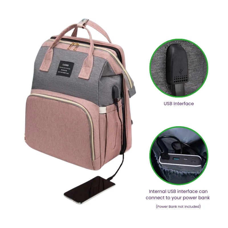 Baby Diaper Bag with Crib