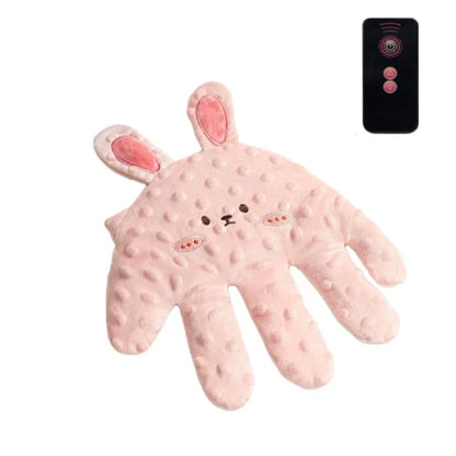 Pink Rabbit HushHand with remote control on a white background
