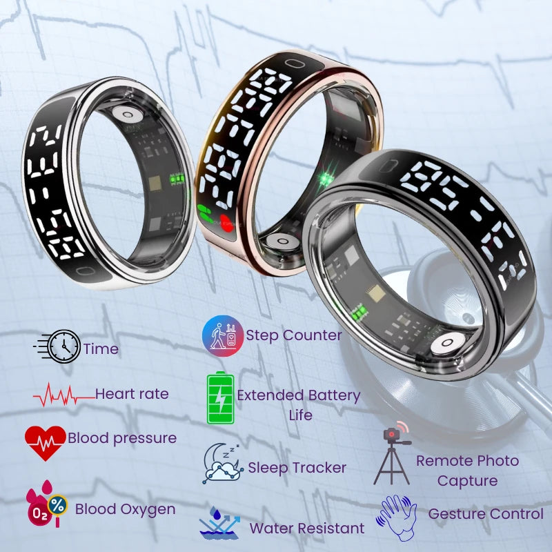 Wellness R13 LED Display Smart Ring