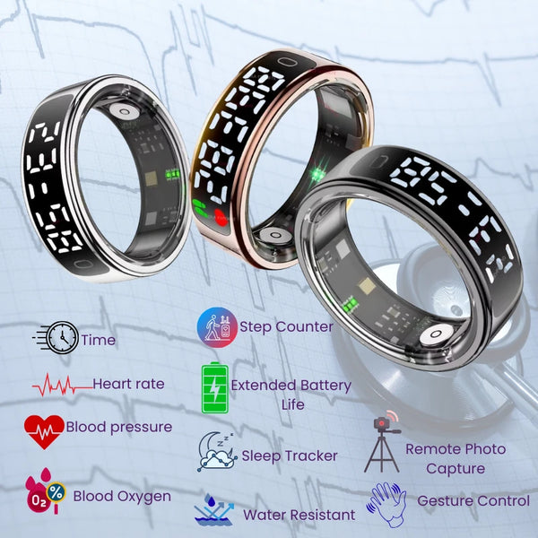 Wellness R13 LED Display Smart Ring