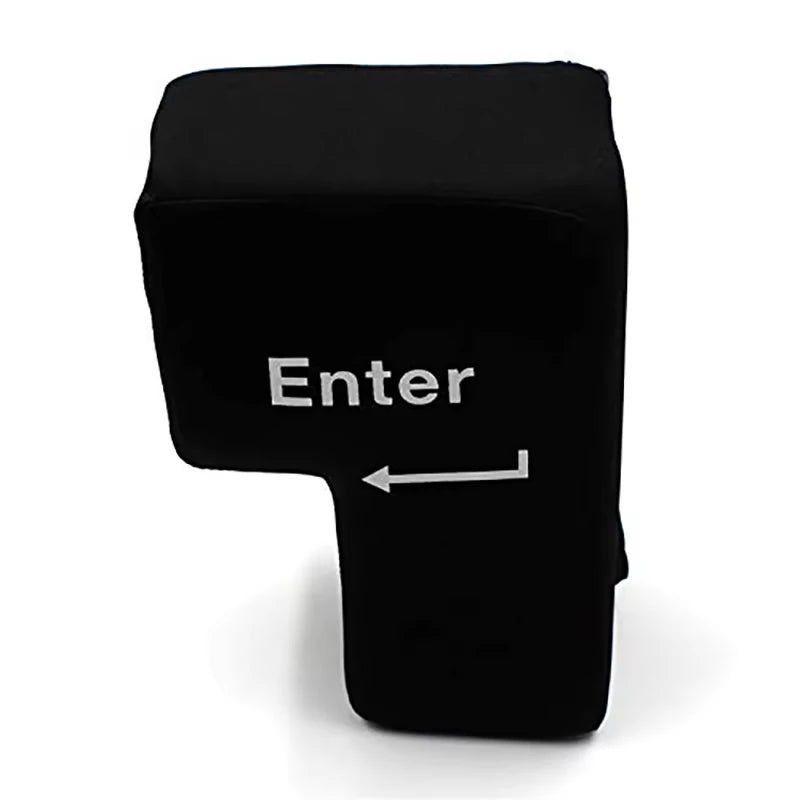 Top Side view of a Black big enter key  on a white background