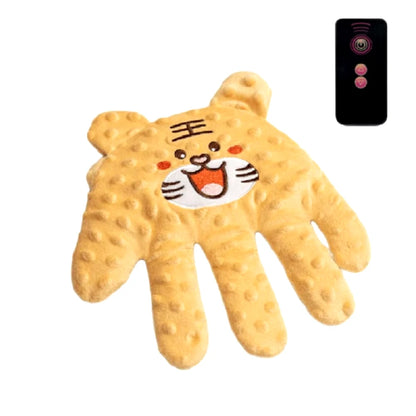 Yellow Tiger HushHand with a remote control on a white background