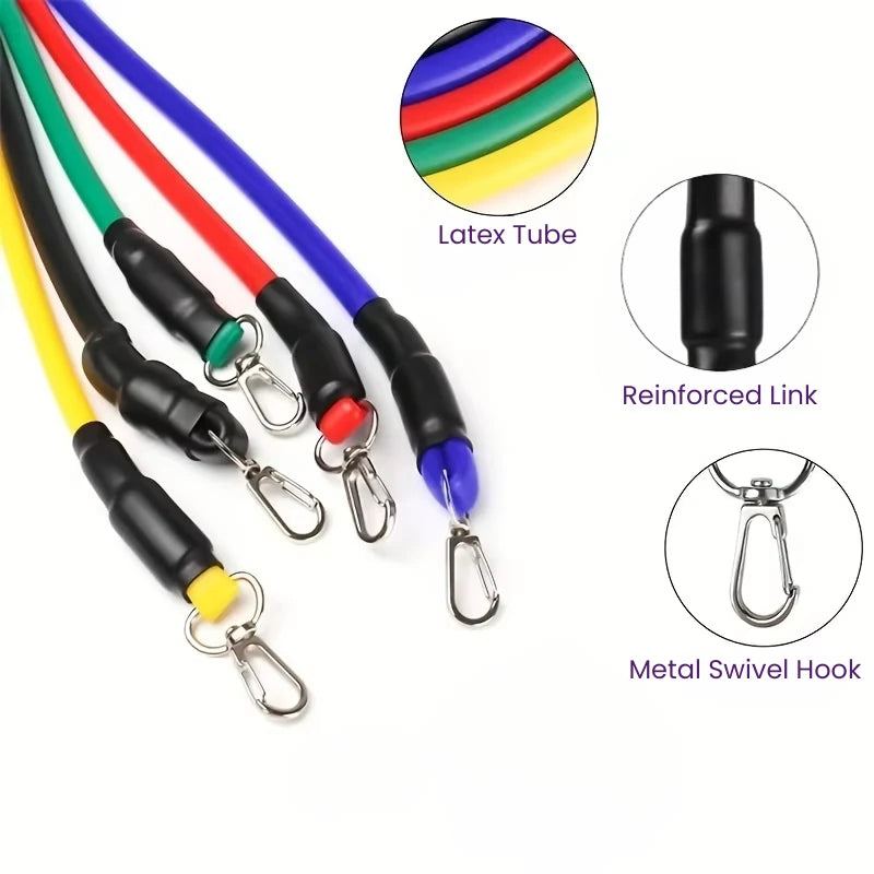 11Pcs TPE Resistance Bands Set
