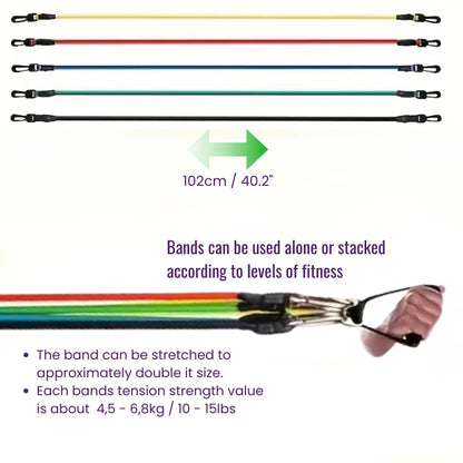 11Pcs TPE Resistance Bands Set