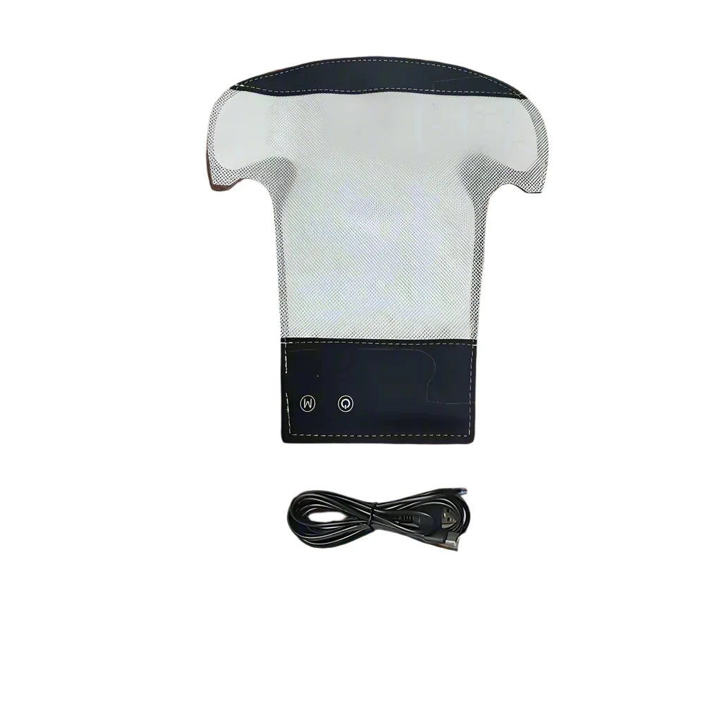 Black and white red light hair growth therapy panel that fits in any hat or cap with a cable on a white background