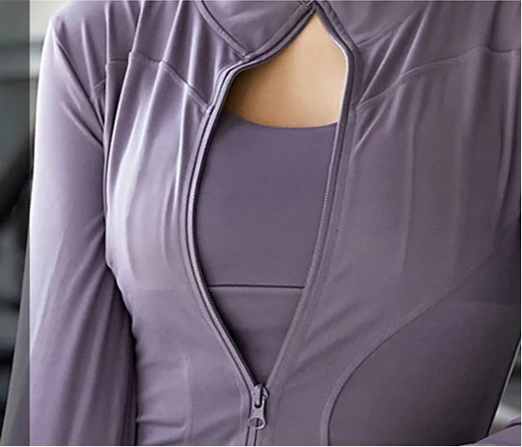 Puple jacket front zipper down