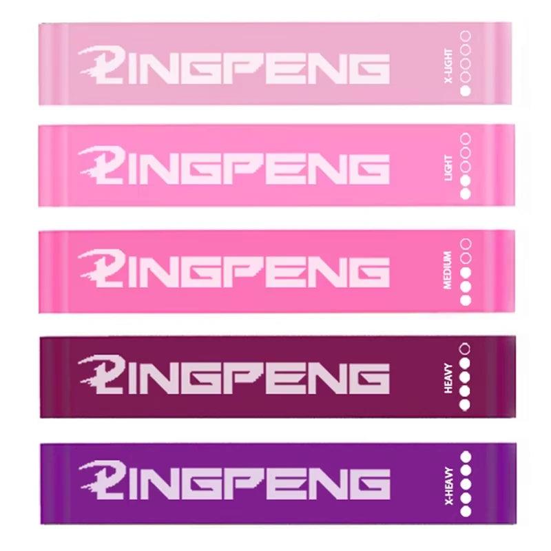 branded set of purple loop bands on a white background