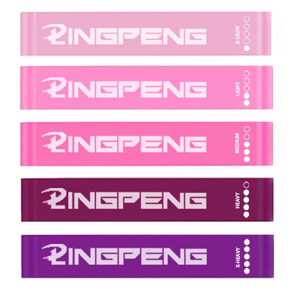 branded set of purple loop bands on a white background